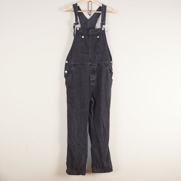 We The Free The Boyfriend Denim Black Overalls Womens Sz 28 - Picture 1 of 12